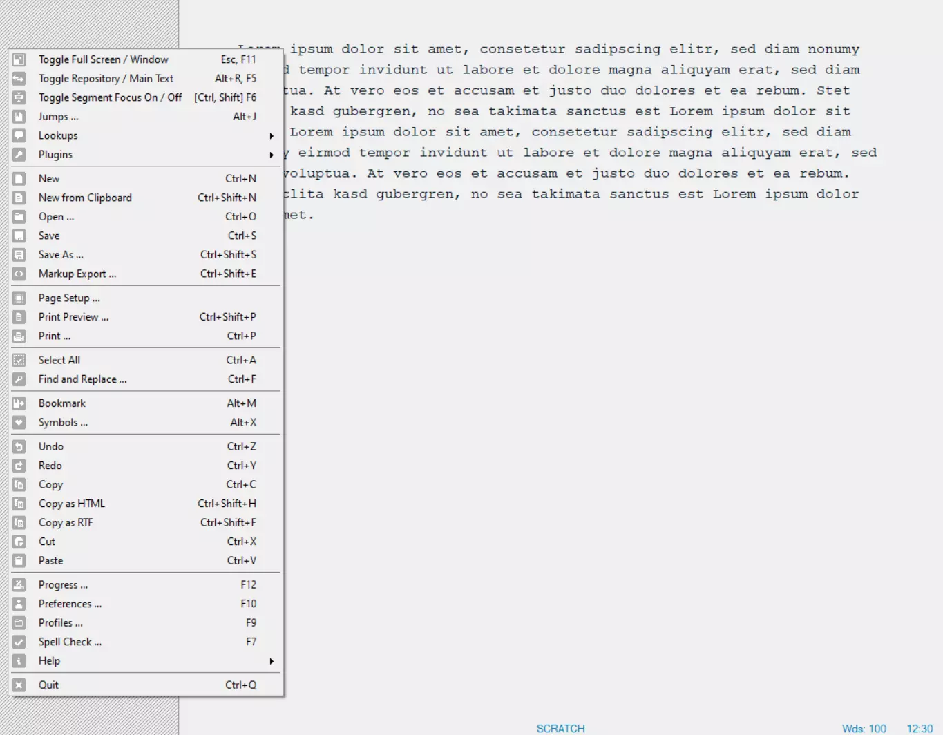 Excerpt from WriteMonkey Image: Excerpt from WriteMonkey