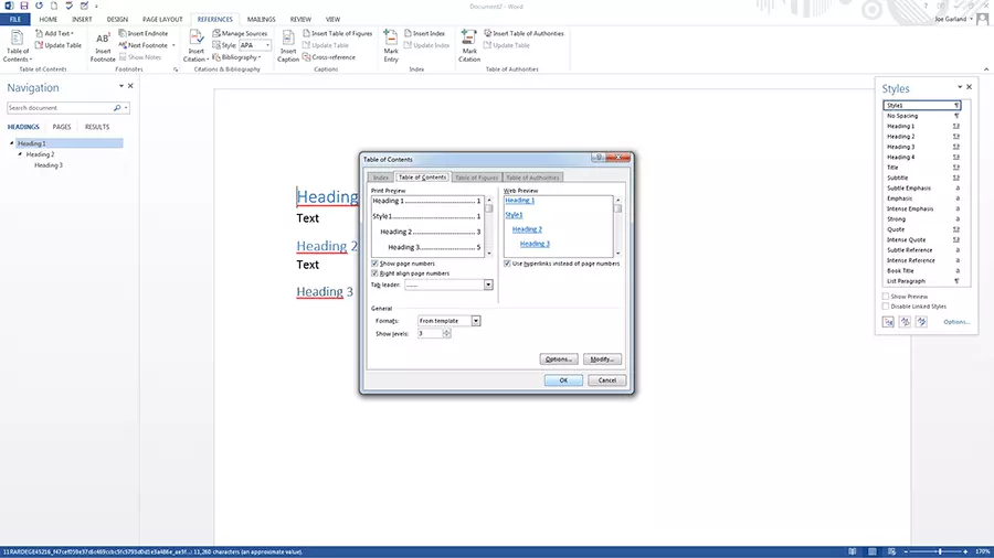 Image: Work menu for adjusting the layout